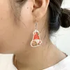 Dangle Boucles D'oreilles 2023 Santa Claus Acrylique Boucle D'oreille Pour Les Femmes Amour Coeur Époxy Bijoux Cadeau