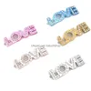 Hair Accessories 200Pcs/Dhs 8Cm Big Rhinestone Diamond Hairpin Lady Girls Sier Gold Love English Letter Pin Clips Wedding Birthday H Dhqmn