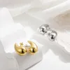 Orecchini a bottone alla moda Stud Stud Chic Esagera grandi orecchini pendenti a goccia per le donne Dupes Chunky Teardrop Acciaio inossidabile placcato oro Gioielli per orecchie