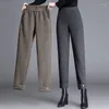 Kadın Pantolon Sonbahar ve Kış Yüksek Belli Kadınlar Klasik Moda Katı Filmli Zarif Harem Pantolon Kadın Takım T130