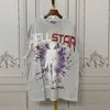 Designer Fashion Clothing Tees Tshirts Hellstar American High Street Fashion Brand Abstract Character Pentagram Imprimé Old Loose Short Sleeve Tshirt Male Rock Hi