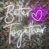 Better Together Heart Trendy LED Designs as Bride to Be Wedding Party Sign Gifts for Lovers Love Shape Neon Signs HKD230706