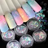 Nail Glitter 1 Box Runt Hjärta Flake Nagel Glitter Butterfly Star Moon Spegel Paljetter Gradient Pearl Ultra Thin Slice Dekoration 230705