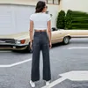 Jeans femme Vintage pantalons longs fermeture éclair taille haute Denim jambe droite pleine longueur vie quotidienne 90s vêtements