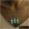 Pendant Necklaces Luxury Luminous Angel Wings Glow In The Dark Open Cage Locket Charm Chains For Women Men Fashion Jewelry Bk Drop D Dhlep