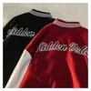 Damjackor Amerikansk retro street hiphop handduk broderi röd baseball uniform high street lös allmatch kappa för män och kvinnor 230705