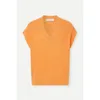 Tanques para mujer Pringle of Scotland Spring Wool Blended Orange Chaleco de punto sin mangas