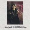 Pintura a óleo da arte da lona da paisagem marinha espanhola de Joaquin Sorolla Pintura Clotilde em um vestido de noite pintado à mão de alta qualidade