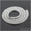 Теннис окончил Bling 2 Row Iced Out Chain Chain Shite Crystal Drinestone Тяжелое густое теннисное ожерелье для женщин Хип -хоп еврей dhkx0