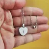 Chains 1pc Stainless Steel Cross Heart Charms Necklace MaWhite Faith Women Men Kids Love Unique Jewelry Gift