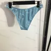 Женский летний сексуальный синий комплект бикини из двух частей с пляжным принтом, купальный костюм, модные купальники