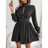 Casual Dresses INS Style Autumn And Winter Sexy Hollow Waist Large Swing Dress Women's Wedding Retro