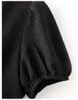 2023 letnia czarna jednokolorowa sukienka z krótkim rękawem i dekoltem w szpic guziki do kolan sukienki na co dzień W3L045602