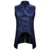 Mannen Vesten Lang Vest Gothic Punk Victoria Blazer Suits Paisley Print Mouwloze Jas Reverskraag Double Breasted Outfit Kostuum 230705