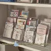 Visitenkartendateien MINKYS Kawaii Ins Kpop Pocard Aufkleber Karten Aufbewahrungshalter Rack Po Collection Organizer Box Desktop-Korb 230705