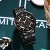 Zegarki na rękę CUENA luksusowy męski zegarek 30M wodoodporny zegar kwarcowy ze stali nierdzewnej Casual biznesowy zegarek na rękę w stylu dla mężczyzn