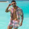 Agasalhos masculinos de luxo, conjunto de duas peças de luxo, roupas estampadas de verão, camiseta de manga curta e shorts, agasalho esportivo