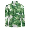 Camisas Casuais Masculinas Camisa Folha de Bananeira Mens Tropical Print Primavera Harajuku Blusas Padrão Manga Comprida Novidade Oversized Top Gift