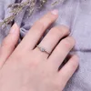 Anillos de racimo, anillo de piedra de circón de Plata de Ley 925 auténtica, flor femenina de lujo, copo de nieve, promesa bohemia, compromiso de amor para mujer