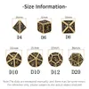 Ädelstenar 2023 Ny stil 7st Polyhedral Loose Gemstones Dice Set Dungeons Dragons Metal Dice Set DND Games Anpassade RPG DICE 8 Colors w