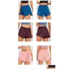 Yoga Outfit Lu-0160 Completi da donna Pantaloncini a vita alta Esercizio Corto Abbigliamento da fitness Ragazze che corrono Elastico Adt Abbigliamento sportivo Drop Delivery Dhya4