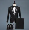 Herrenanzüge, Blazer, Party, formelle Business-Terno-Hochzeit, eleganter Anzug, dreiteilig, schmal, weiß, professionelles Bräutigamkleid mit Fliege 230705