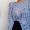 Pulls pour femmes grande taille gros été Version coréenne de considérant que la couverture de protection solaire vide chemise de climatisation pull tricoté Long Sl