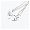 Pendentif Colliers Mode Je t'aime à la lune et au dos Collier De tout coeur Couple en forme de coeur Alliage Saint Valentin Cadeau Drop Deli Dhtau