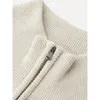 Mens Sweaters Pringle of Scotland Spring Round Neck Cashmere Zipper Long Sleeve White Sweater Pullover
