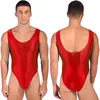 Body Shapers pour hommes Mens Pool Party Maillots de bain Formation Natation Yoga Danse Fitness Lingerie Body Gymnastique Maillot de bain Brillant Dos nu