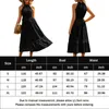 Robes décontractées femmes licou longue robe coupe ample dames moulante couleur unie sans manches taille élastique Style Sexy tenue de vacances