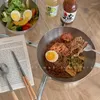 Tigelas NS Tigela de Macarrão Frio de Aço Inoxidável Estilo Japonês Salada de Frutas Simples Ramen Sopa Bonita