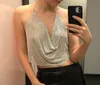 Camiseta sin mangas con diamantes de imitación para mujer