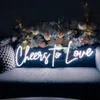 Hochzeit Lichter Cheers To Love Led Ästhetische Zimmer Wand Hängen Neon LED Zeichen Für Party Decor Geschenke HKD230706