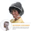 Bérets Casquette en plastique Chapeaux Bonnet transparent imperméable Casquettes anti-pluie Visière anti-poussière