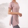 Yoga Outfits Yoga Sports Short-Sleeved Sexy Women's Quick-Drying Fitness Clothes Running Casual Slimming Tops Exercise T-Shirts GYM Wear 230705
