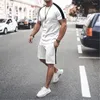 Survêtements pour hommes Été Couleur unie Vêtements de sport Ensemble de 2 T-shirt Shorts Mode Jogging Costume Vêtements surdimensionnés Tenue décontractée Streetwear