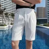 Herrbyxor Herr Brittisk stil Korta kostymer Man Solid Business Casual Shorts Högkvalitativ högtidskläder Slim Fit Suit 230705