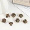 Groothandel polyhedrale losse edelstenen dobbelstenen 7-delige set Dungeons Dragons onderscheidende metalen dobbelstenen set DND Games aangepaste RPG dobbelstenen 9 kleuren 2023 nieuwe stijl
