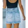 Gonne vita alta foro borsa dritta anca donna 2023 estate lavato allentato temperamento casual denim sexy moda femminile selvaggio