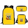 Mochilas Cuphead Mugman Bolsa de dibujos animados para Teeneger Personaje clásico Childs Crossbody Diseño de marca Niño personalizado 3 PcsSet Regalo 230705