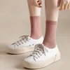 Women Socks 1 Pair Striped Fashion Casual Middle Tube Solid Color Student Spring Autumn Winter