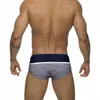 Roupa de banho feminina Cuecas de banho masculinas listradas Summer Spa Banho Maiô Sexy cintura baixa Mayo Bolsa Masculina Enhance Sport Beach Surf Trunks