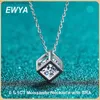 Pendant Necklaces EWYA Real S925 Sterling Silver 1ct Molten Silica Pendant Necklace Women's Party Exquisite Jewelry Diamond Necklace Gift Z230707