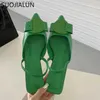 Dress Shoes SUOJIALUN 2022 Spring Women's Sneaker Sandals Fashion Butterfly Button Women's Pump Shoes Thin Toes Sliding on Mules Z230712