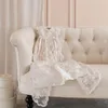 Fille robes bébé longue longueur robe de baptême né dentelle blanche avec manches courtes 3 pièces bébés vêtements chapeau vêtements pour enfants