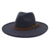 Cappellino fedora in lana invernale stile britannico da donna 9,5 cm Cappellino Panama Jazz a tesa larga Chiesa Padrino Sombrero Caps