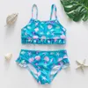 Maillot de bain 2 10Y Toddler Baby Girls Maillot de bain Deux pièces maillots de bain Ensemble de bikini pour enfants de haute qualité Biquini Infantil Ruffle Beachwear 230705