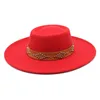 New British Style Fedora Hats For Women 9.5cm Big Brim Classic Panama Jazz Hat Wedding Decorate Formal Dress Hat