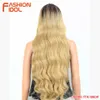 Synthetic Wigs 28 Inch Deep Wave Hair Synthetic Lace Wigs for Black Women Natural Long Wavy African American 8 Colors Cosplay Wig 230227